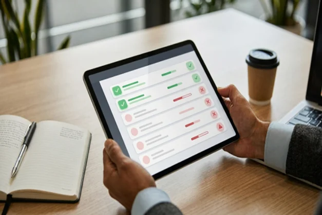 Checklist en tablet con los criterios para elegir un software de factura electrónica